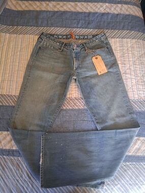 Earnest Sewn Keaton Jeans 32 Straight Leg Medium Wash Denim Women’s NWT